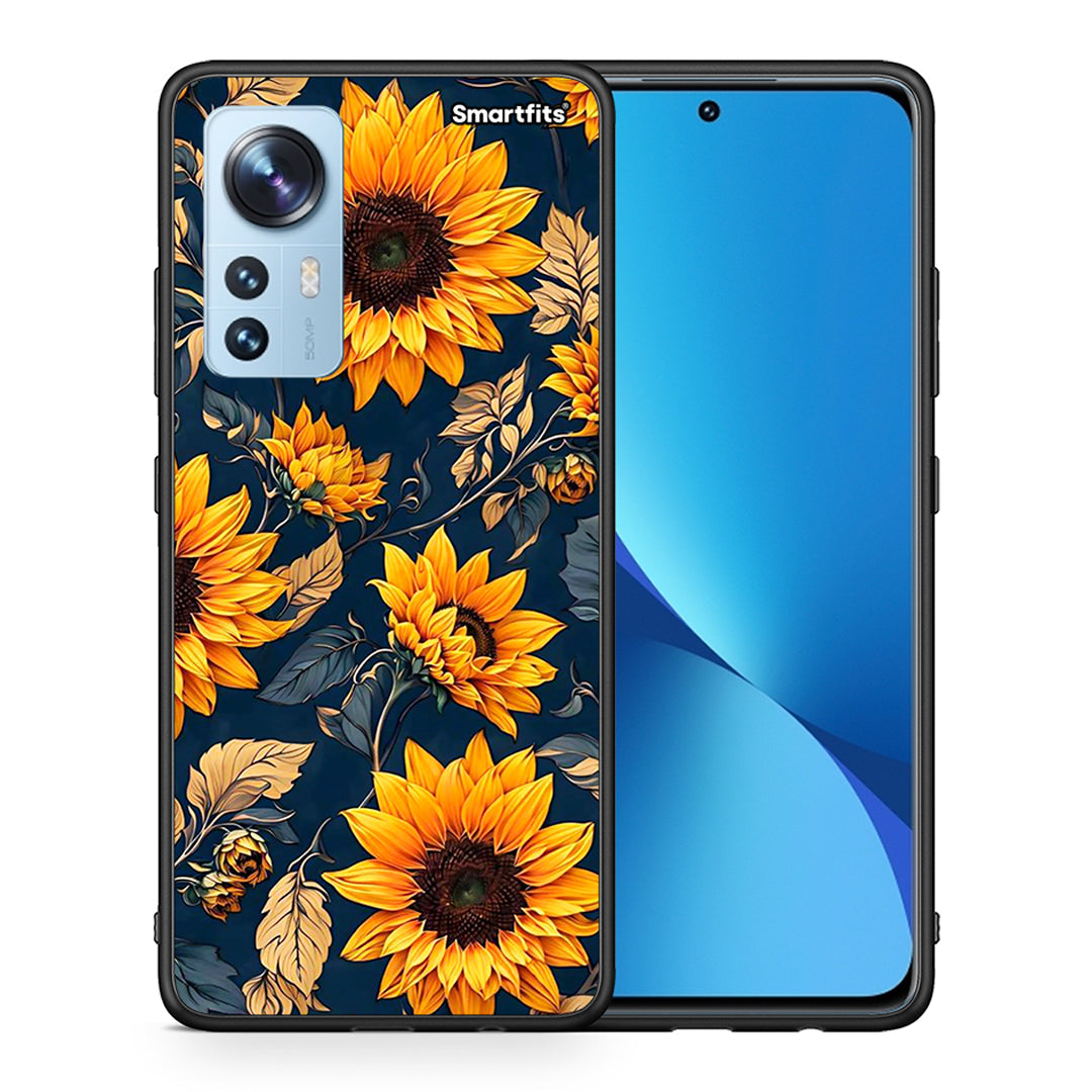 Θήκη Xiaomi 12 / 12X 5G Autumn Sunflowers από τη Smartfits με σχέδιο στο πίσω μέρος και μαύρο περίβλημα | Xiaomi 12 / 12X 5G Autumn Sunflowers case with colorful back and black bezels