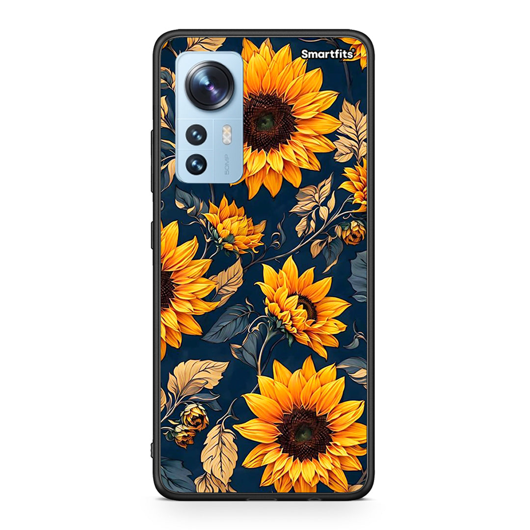 Xiaomi 12 / 12X 5G Autumn Sunflowers Θήκη από τη Smartfits με σχέδιο στο πίσω μέρος και μαύρο περίβλημα | Smartphone case with colorful back and black bezels by Smartfits