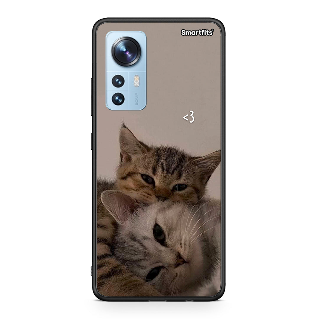 Xiaomi 12 / 12X 5G Cats In Love Θήκη από τη Smartfits με σχέδιο στο πίσω μέρος και μαύρο περίβλημα | Smartphone case with colorful back and black bezels by Smartfits