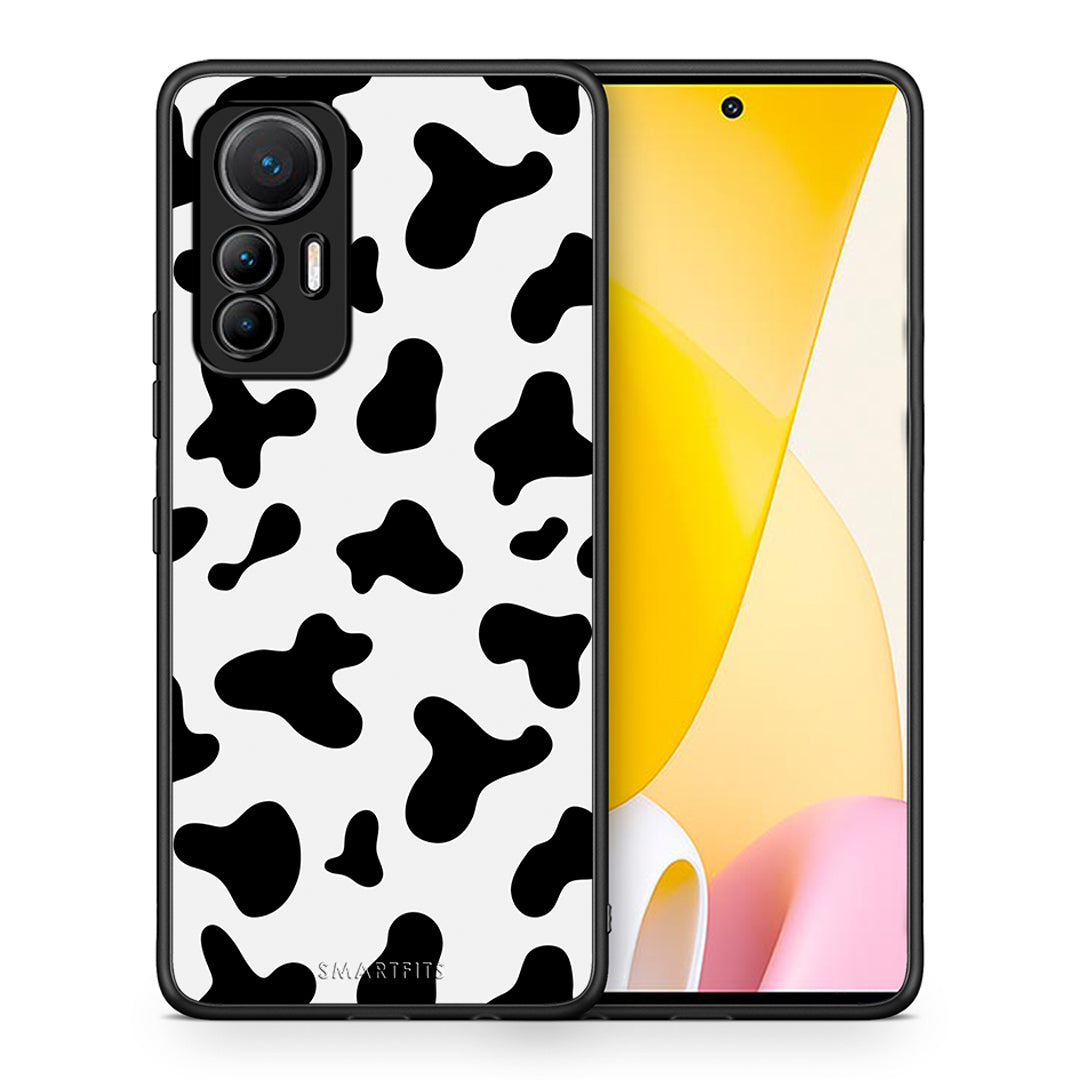 Θήκη Xiaomi 12 Lite 5G Cow Print από τη Smartfits με σχέδιο στο πίσω μέρος και μαύρο περίβλημα | Xiaomi 12 Lite 5G Cow Print case with colorful back and black bezels