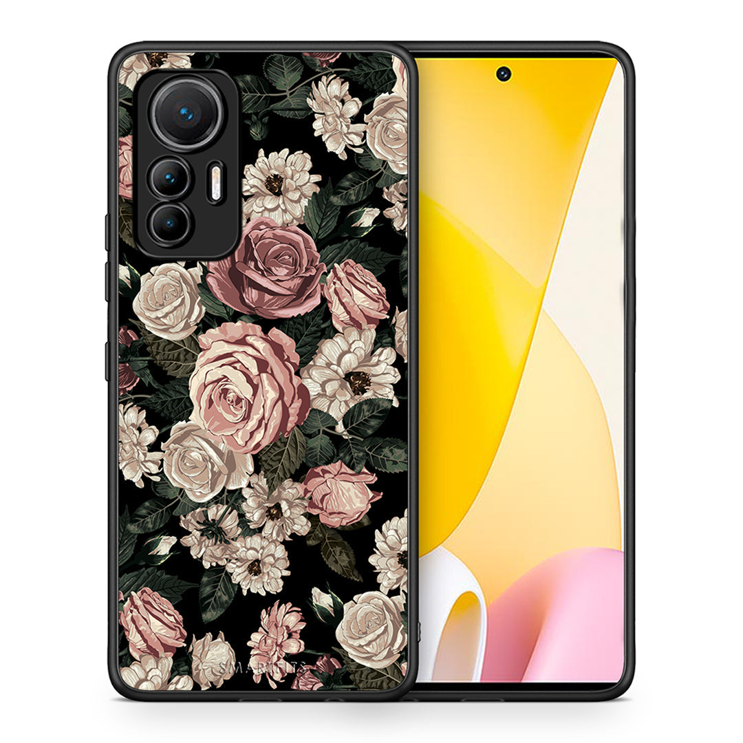 Θήκη Xiaomi 12 Lite 5G Wild Roses Flower από τη Smartfits με σχέδιο στο πίσω μέρος και μαύρο περίβλημα | Xiaomi 12 Lite 5G Wild Roses Flower case with colorful back and black bezels