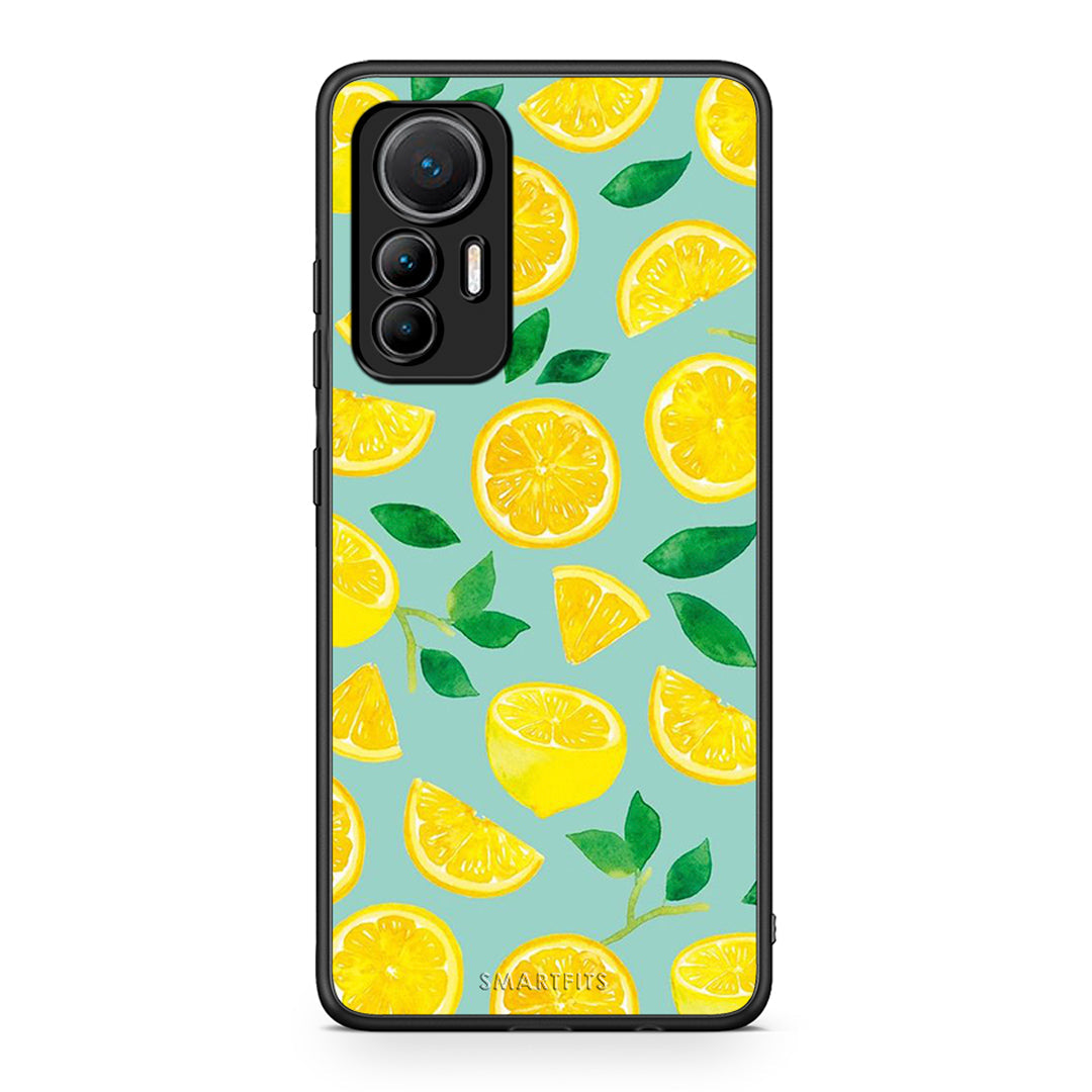 Xiaomi 12 Lite 5G Lemons θήκη από τη Smartfits με σχέδιο στο πίσω μέρος και μαύρο περίβλημα | Smartphone case with colorful back and black bezels by Smartfits