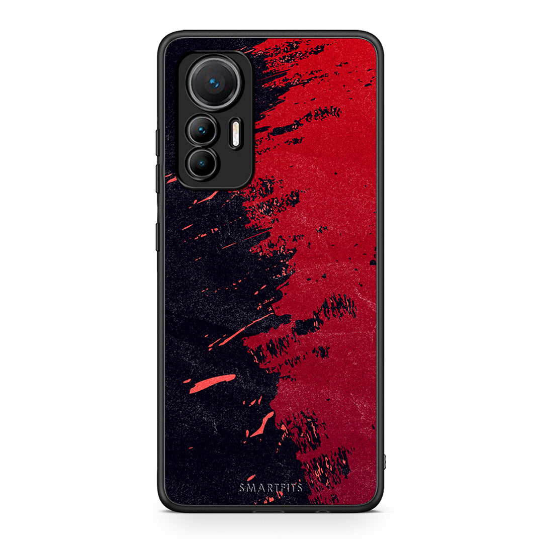 Xiaomi 12 Lite 5G Red Paint Θήκη Αγίου Βαλεντίνου από τη Smartfits με σχέδιο στο πίσω μέρος και μαύρο περίβλημα | Smartphone case with colorful back and black bezels by Smartfits