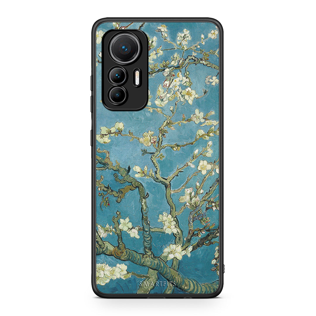 Xiaomi 12 Lite 5G White Blossoms θήκη από τη Smartfits με σχέδιο στο πίσω μέρος και μαύρο περίβλημα | Smartphone case with colorful back and black bezels by Smartfits