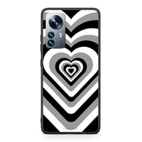 Thumbnail for Xiaomi 12 Pro Black Hearts θήκη από τη Smartfits με σχέδιο στο πίσω μέρος και μαύρο περίβλημα | Smartphone case with colorful back and black bezels by Smartfits