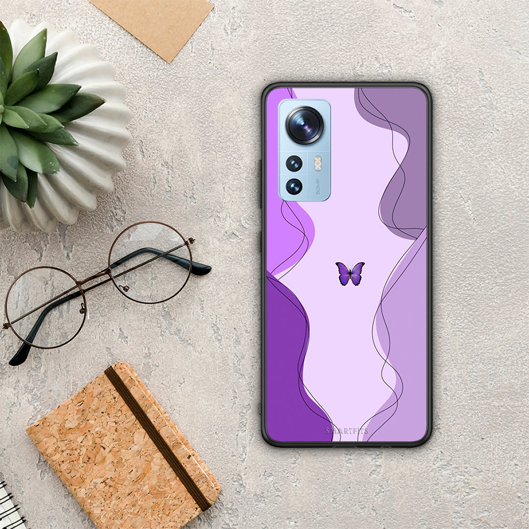 Purple Mariposa - Xiaomi 12 / 12X 5G θήκη