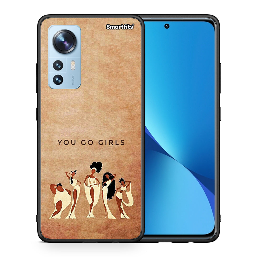 Θήκη Xiaomi 12/12X 5G You Go Girl από τη Smartfits με σχέδιο στο πίσω μέρος και μαύρο περίβλημα | Xiaomi 12/12X 5G You Go Girl case with colorful back and black bezels