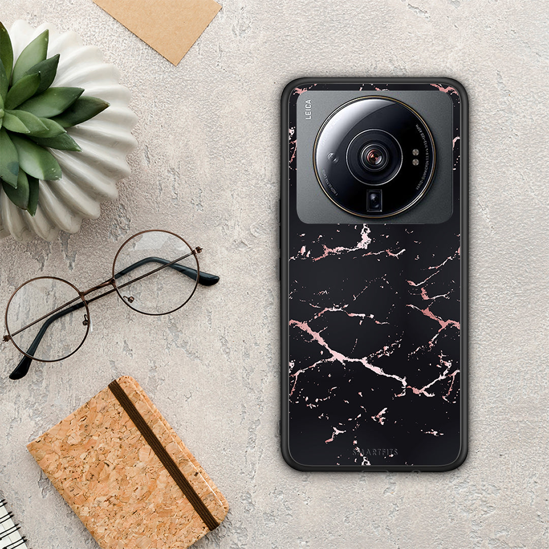 Marble Black Rosegold - Xiaomi 12S Ultra θήκη