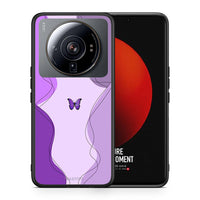 Thumbnail for Θήκη Αγίου Βαλεντίνου Xiaomi 12S Ultra Purple Mariposa από τη Smartfits με σχέδιο στο πίσω μέρος και μαύρο περίβλημα | Xiaomi 12S Ultra Purple Mariposa case with colorful back and black bezels