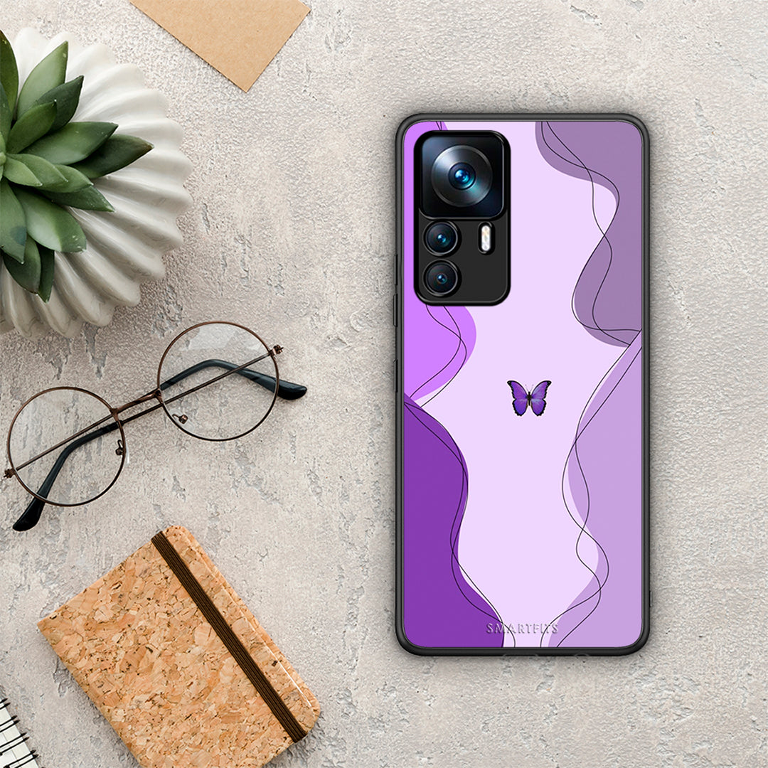 Purple Mariposa - Xiaomi 12T / 12T Pro / K50 Ultra θήκη