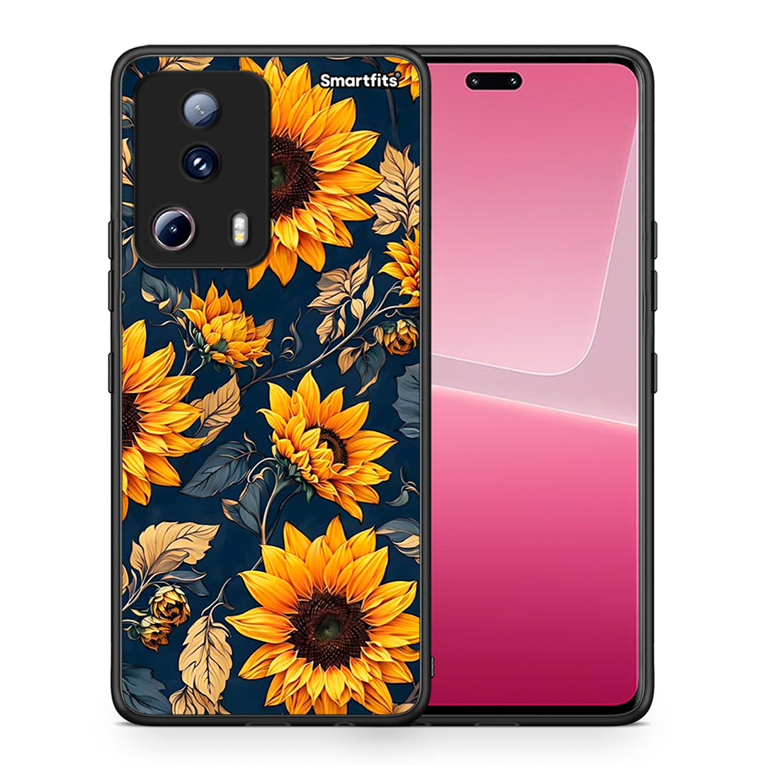 Θήκη Xiaomi 13 Lite 5G Autumn Sunflowers από τη Smartfits με σχέδιο στο πίσω μέρος και μαύρο περίβλημα | Xiaomi 13 Lite 5G Autumn Sunflowers Case with Colorful Back and Black Bezels
