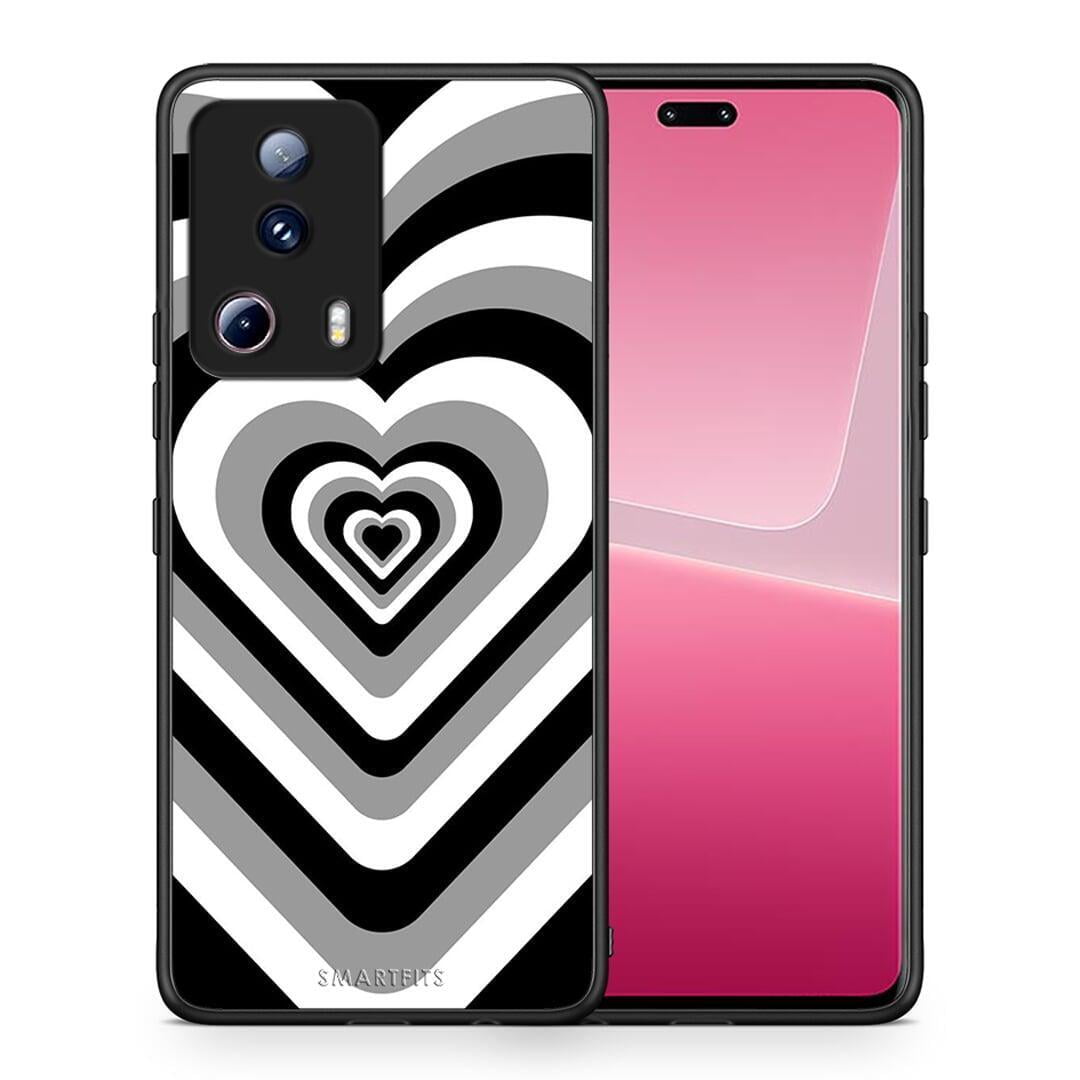 Θήκη Xiaomi 13 Lite 5G Black Hearts από τη Smartfits με σχέδιο στο πίσω μέρος και μαύρο περίβλημα | Xiaomi 13 Lite 5G Black Hearts Case with Colorful Back and Black Bezels