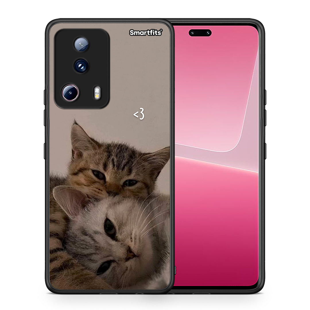 Θήκη Xiaomi 13 Lite 5G Cats In Love από τη Smartfits με σχέδιο στο πίσω μέρος και μαύρο περίβλημα | Xiaomi 13 Lite 5G Cats In Love Case with Colorful Back and Black Bezels