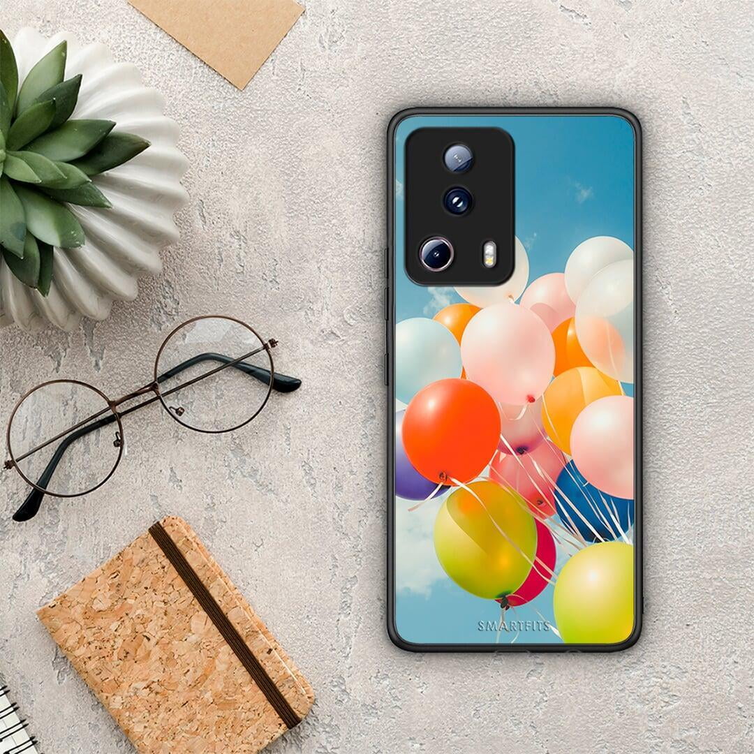 Θήκη Xiaomi 13 Lite 5G Colorful Balloons από τη Smartfits με σχέδιο στο πίσω μέρος και μαύρο περίβλημα | Xiaomi 13 Lite 5G Colorful Balloons Case with Colorful Back and Black Bezels