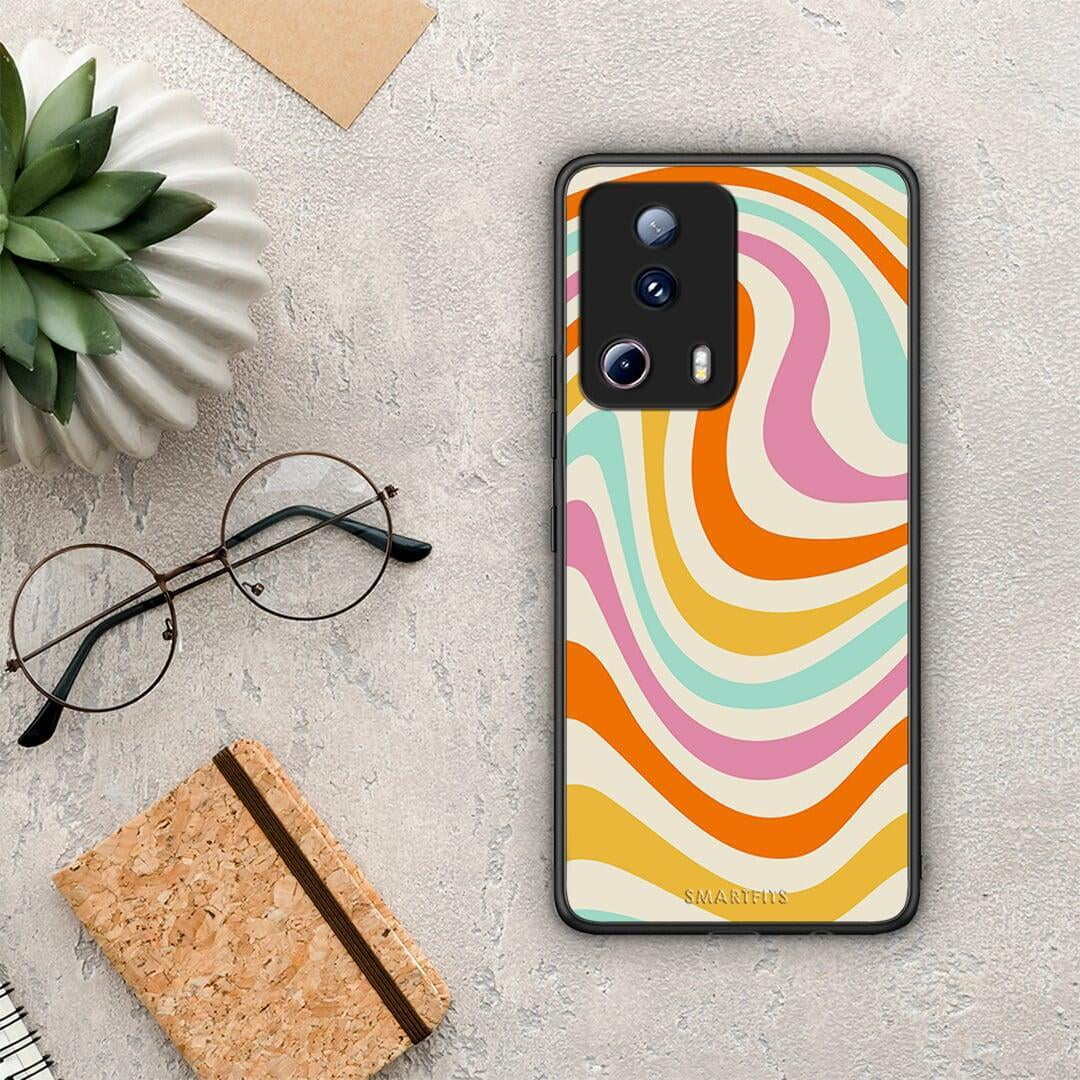 Θήκη Xiaomi 13 Lite 5G Colourful Waves από τη Smartfits με σχέδιο στο πίσω μέρος και μαύρο περίβλημα | Xiaomi 13 Lite 5G Colourful Waves Case with Colorful Back and Black Bezels