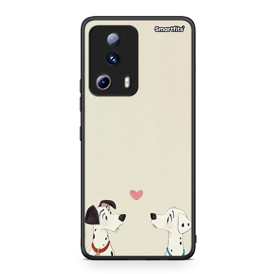 Θήκη Xiaomi 13 Lite 5G Dalmatians Love από τη Smartfits με σχέδιο στο πίσω μέρος και μαύρο περίβλημα | Xiaomi 13 Lite 5G Dalmatians Love Case with Colorful Back and Black Bezels