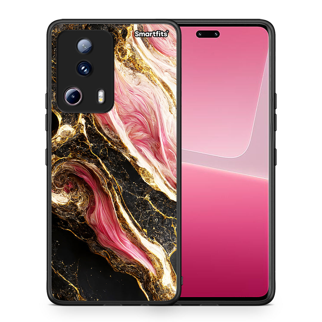 Θήκη Xiaomi 13 Lite 5G Glamorous Pink Marble από τη Smartfits με σχέδιο στο πίσω μέρος και μαύρο περίβλημα | Xiaomi 13 Lite 5G Glamorous Pink Marble Case with Colorful Back and Black Bezels