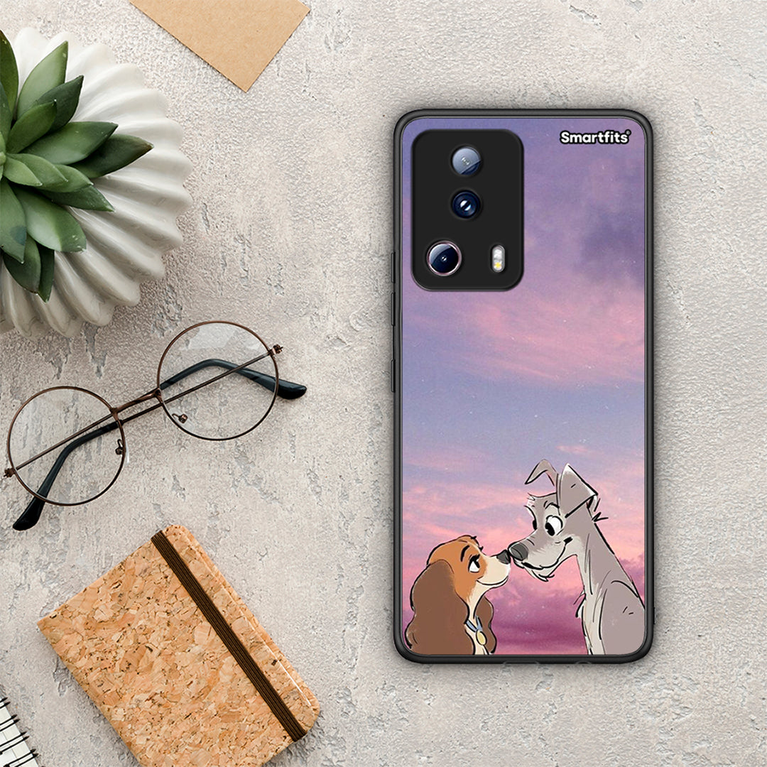Θήκη Xiaomi 13 Lite 5G Lady And Tramp από τη Smartfits με σχέδιο στο πίσω μέρος και μαύρο περίβλημα | Xiaomi 13 Lite 5G Lady And Tramp Case with Colorful Back and Black Bezels