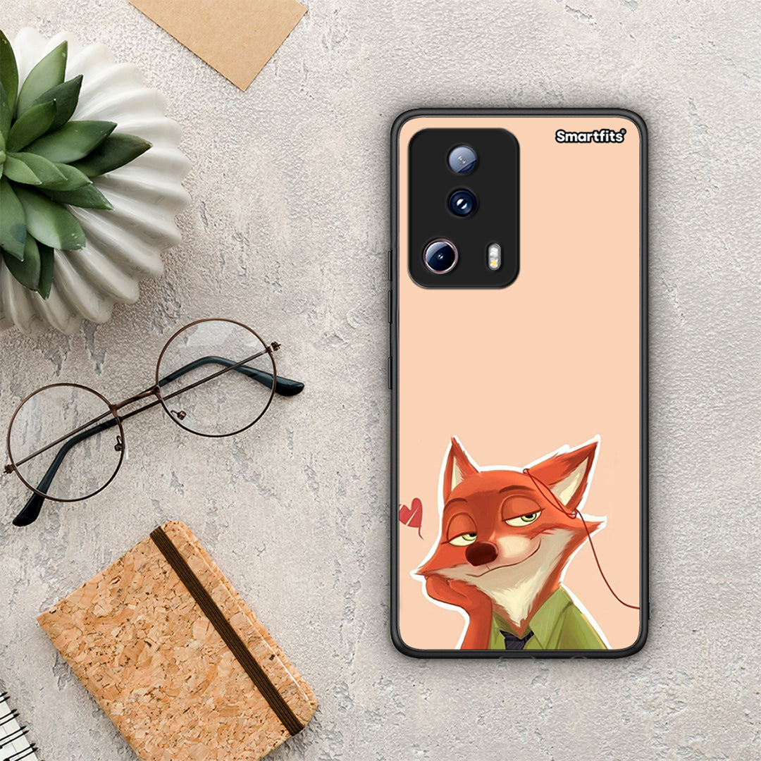 Θήκη Xiaomi 13 Lite 5G Nick Wilde And Judy Hopps Love 1 από τη Smartfits με σχέδιο στο πίσω μέρος και μαύρο περίβλημα | Xiaomi 13 Lite 5G Nick Wilde And Judy Hopps Love 1 Case with Colorful Back and Black Bezels