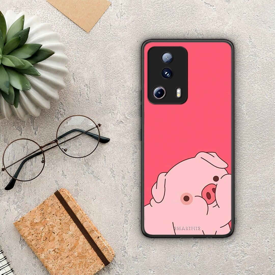 Θήκη Xiaomi 13 Lite 5G Pig Love 1 από τη Smartfits με σχέδιο στο πίσω μέρος και μαύρο περίβλημα | Xiaomi 13 Lite 5G Pig Love 1 Case with Colorful Back and Black Bezels