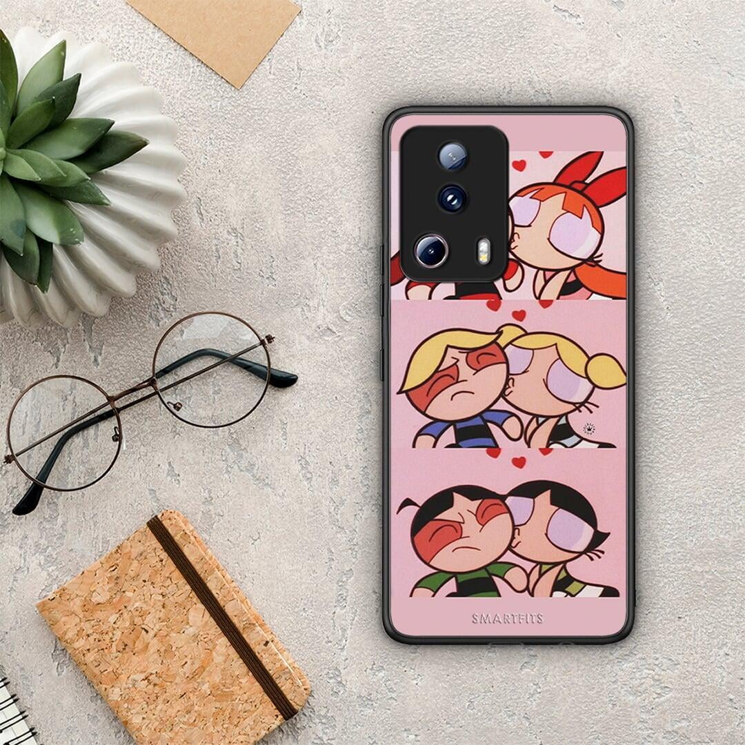 Θήκη Xiaomi 13 Lite 5G Puff Love από τη Smartfits με σχέδιο στο πίσω μέρος και μαύρο περίβλημα | Xiaomi 13 Lite 5G Puff Love Case with Colorful Back and Black Bezels