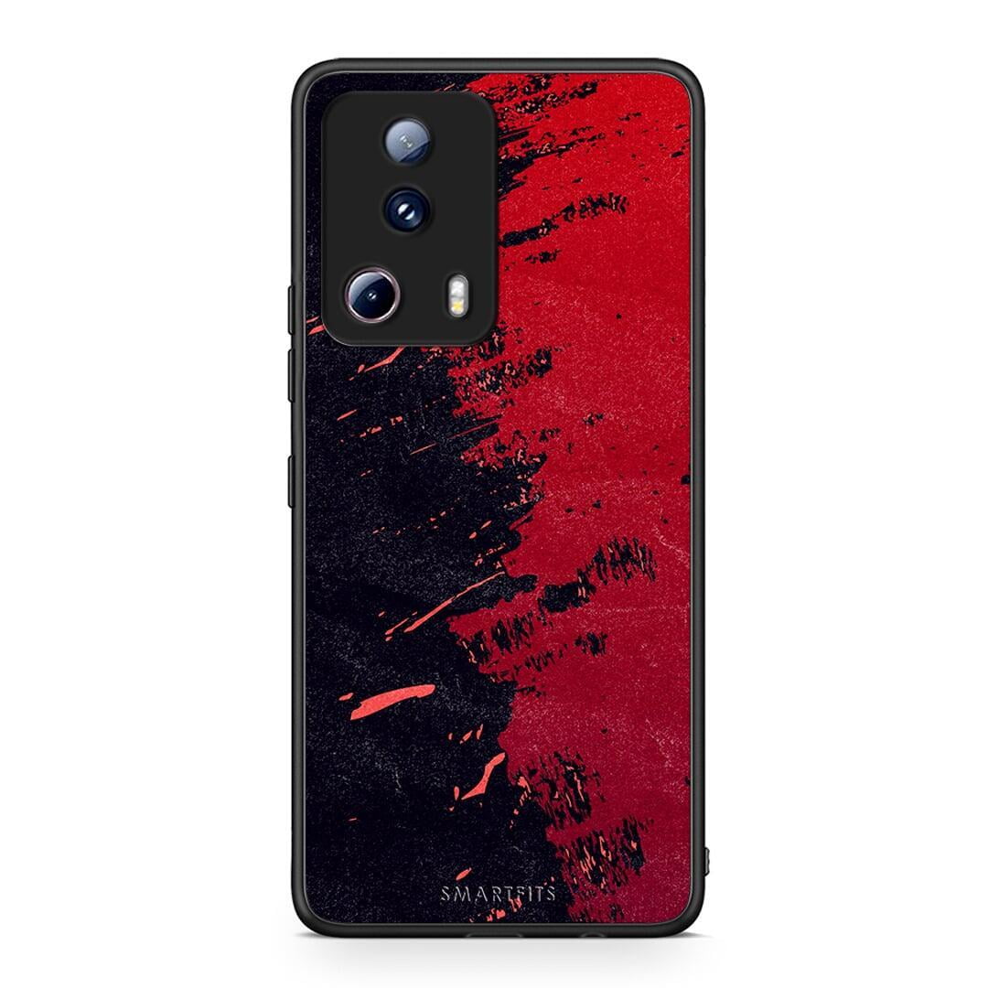 Θήκη Xiaomi 13 Lite 5G Red Paint από τη Smartfits με σχέδιο στο πίσω μέρος και μαύρο περίβλημα | Xiaomi 13 Lite 5G Red Paint Case with Colorful Back and Black Bezels