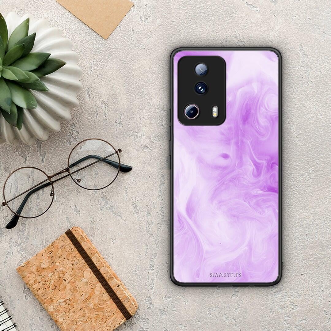 Θήκη Xiaomi 13 Lite 5G Watercolor Lavender από τη Smartfits με σχέδιο στο πίσω μέρος και μαύρο περίβλημα | Xiaomi 13 Lite 5G Watercolor Lavender Case with Colorful Back and Black Bezels