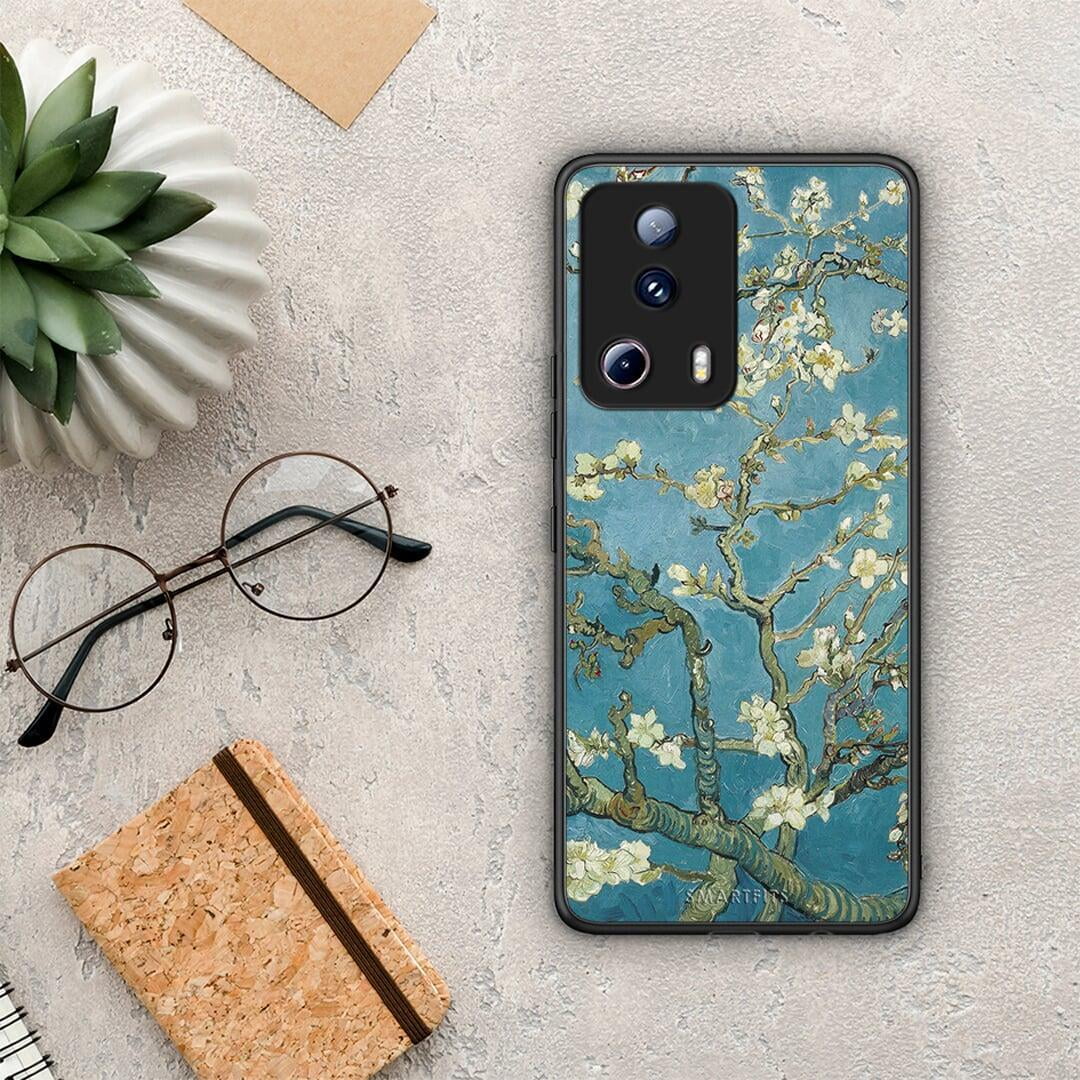 Θήκη Xiaomi 13 Lite 5G White Blossoms από τη Smartfits με σχέδιο στο πίσω μέρος και μαύρο περίβλημα | Xiaomi 13 Lite 5G White Blossoms Case with Colorful Back and Black Bezels