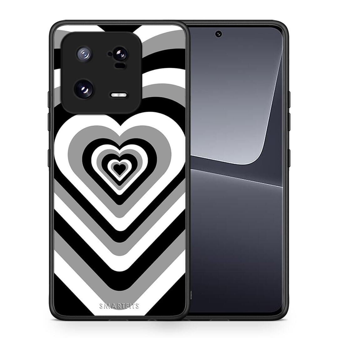 Θήκη Xiaomi 13 Black Hearts από τη Smartfits με σχέδιο στο πίσω μέρος και μαύρο περίβλημα | Xiaomi 13 Black Hearts Case with Colorful Back and Black Bezels
