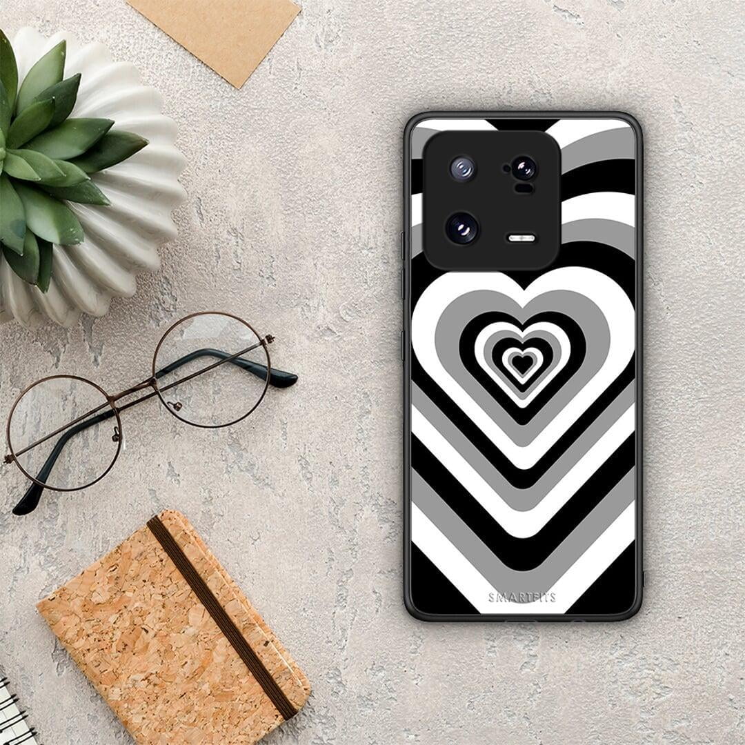Θήκη Xiaomi 13 Pro Black Hearts από τη Smartfits με σχέδιο στο πίσω μέρος και μαύρο περίβλημα | Xiaomi 13 Pro Black Hearts Case with Colorful Back and Black Bezels