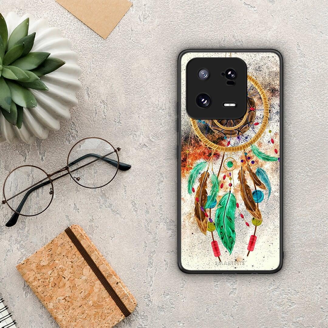 Θήκη Xiaomi 13 Boho DreamCatcher από τη Smartfits με σχέδιο στο πίσω μέρος και μαύρο περίβλημα | Xiaomi 13 Boho DreamCatcher Case with Colorful Back and Black Bezels