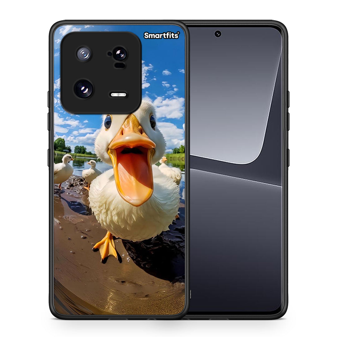 Θήκη Xiaomi 13 Pro Duck Face από τη Smartfits με σχέδιο στο πίσω μέρος και μαύρο περίβλημα | Xiaomi 13 Pro Duck Face Case with Colorful Back and Black Bezels
