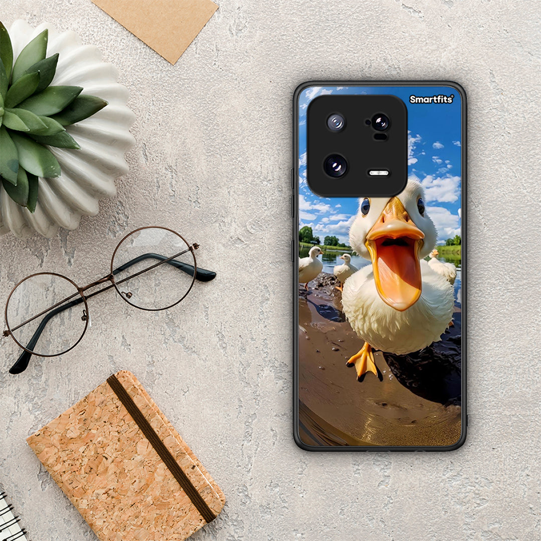 Θήκη Xiaomi 13 Duck Face από τη Smartfits με σχέδιο στο πίσω μέρος και μαύρο περίβλημα | Xiaomi 13 Duck Face Case with Colorful Back and Black Bezels