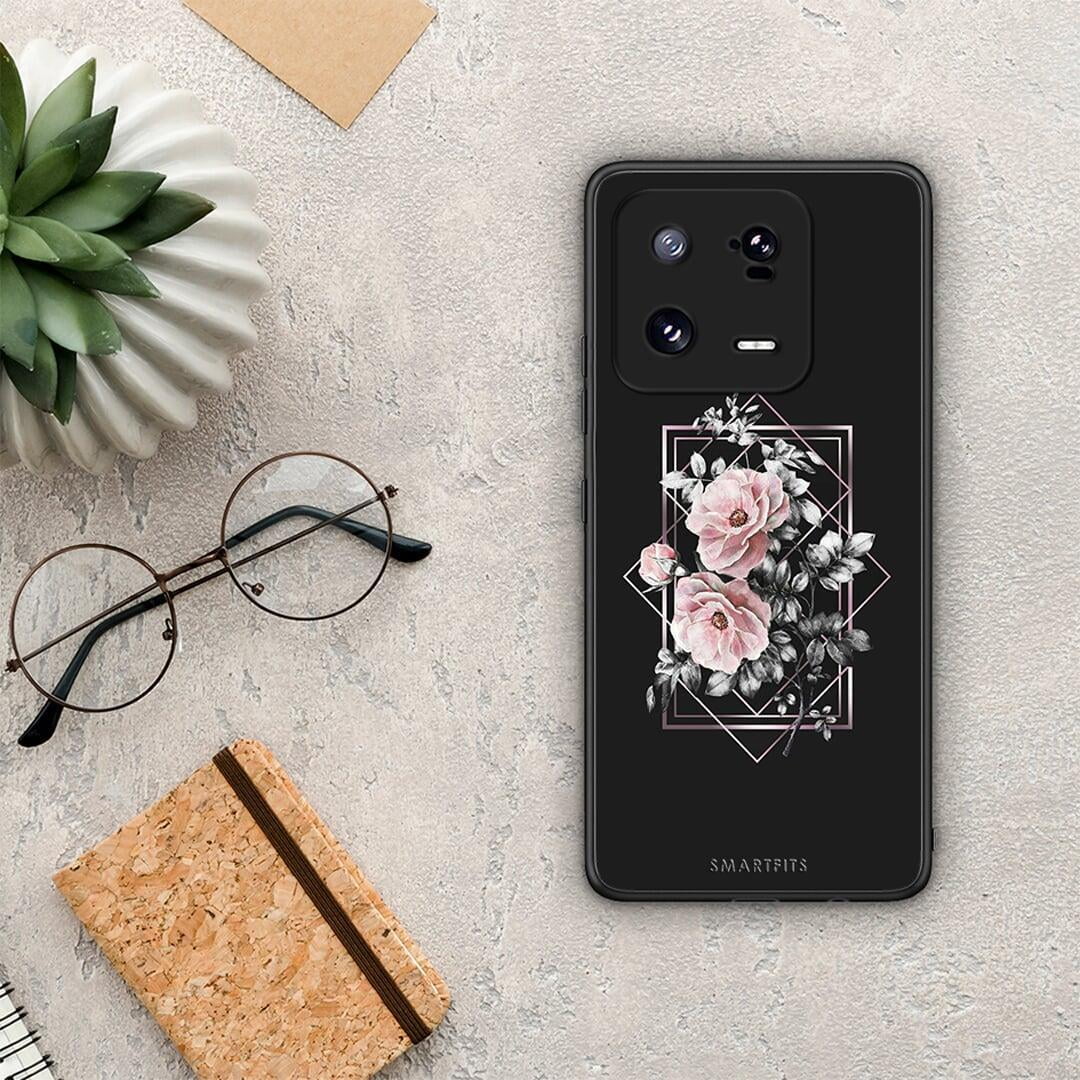 Θήκη Xiaomi 13 Flower Frame από τη Smartfits με σχέδιο στο πίσω μέρος και μαύρο περίβλημα | Xiaomi 13 Flower Frame Case with Colorful Back and Black Bezels