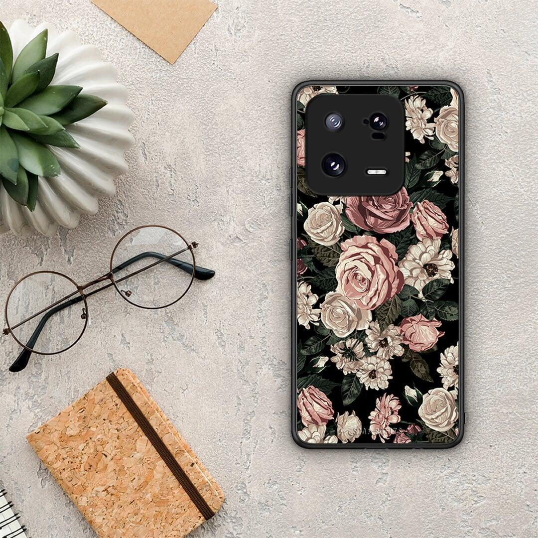 Θήκη Xiaomi 13 Pro Flower Wild Roses από τη Smartfits με σχέδιο στο πίσω μέρος και μαύρο περίβλημα | Xiaomi 13 Pro Flower Wild Roses Case with Colorful Back and Black Bezels