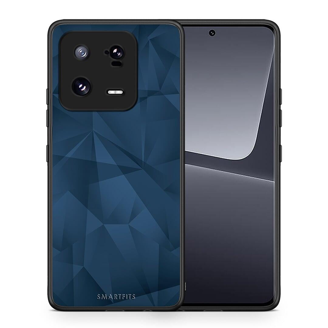 Θήκη Xiaomi 13 Geometric Blue Abstract από τη Smartfits με σχέδιο στο πίσω μέρος και μαύρο περίβλημα | Xiaomi 13 Geometric Blue Abstract Case with Colorful Back and Black Bezels