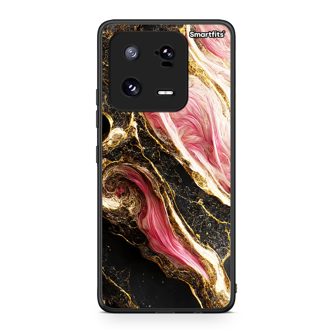Θήκη Xiaomi 13 Pro Glamorous Pink Marble από τη Smartfits με σχέδιο στο πίσω μέρος και μαύρο περίβλημα | Xiaomi 13 Pro Glamorous Pink Marble Case with Colorful Back and Black Bezels
