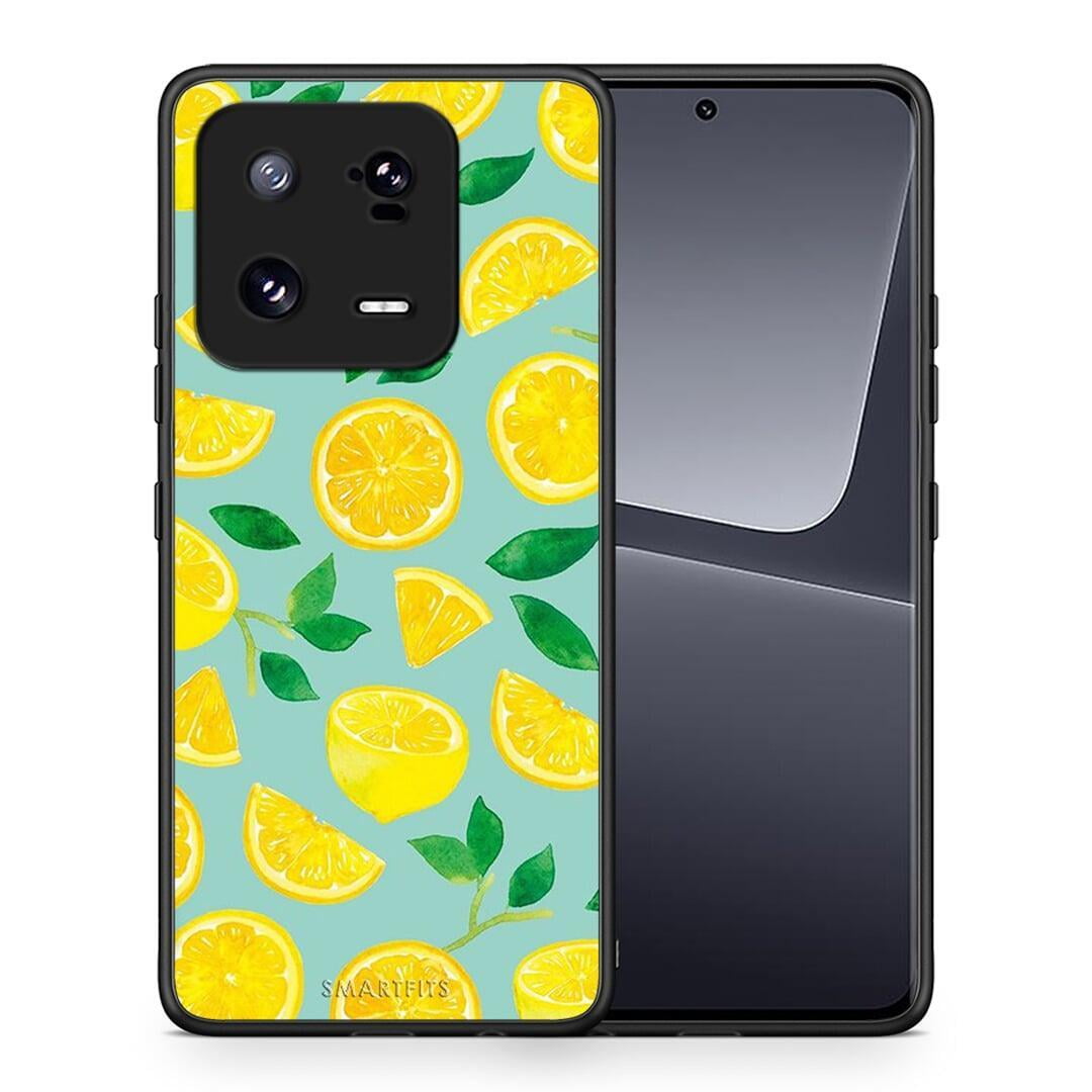 Θήκη Xiaomi 13 Lemons από τη Smartfits με σχέδιο στο πίσω μέρος και μαύρο περίβλημα | Xiaomi 13 Lemons Case with Colorful Back and Black Bezels