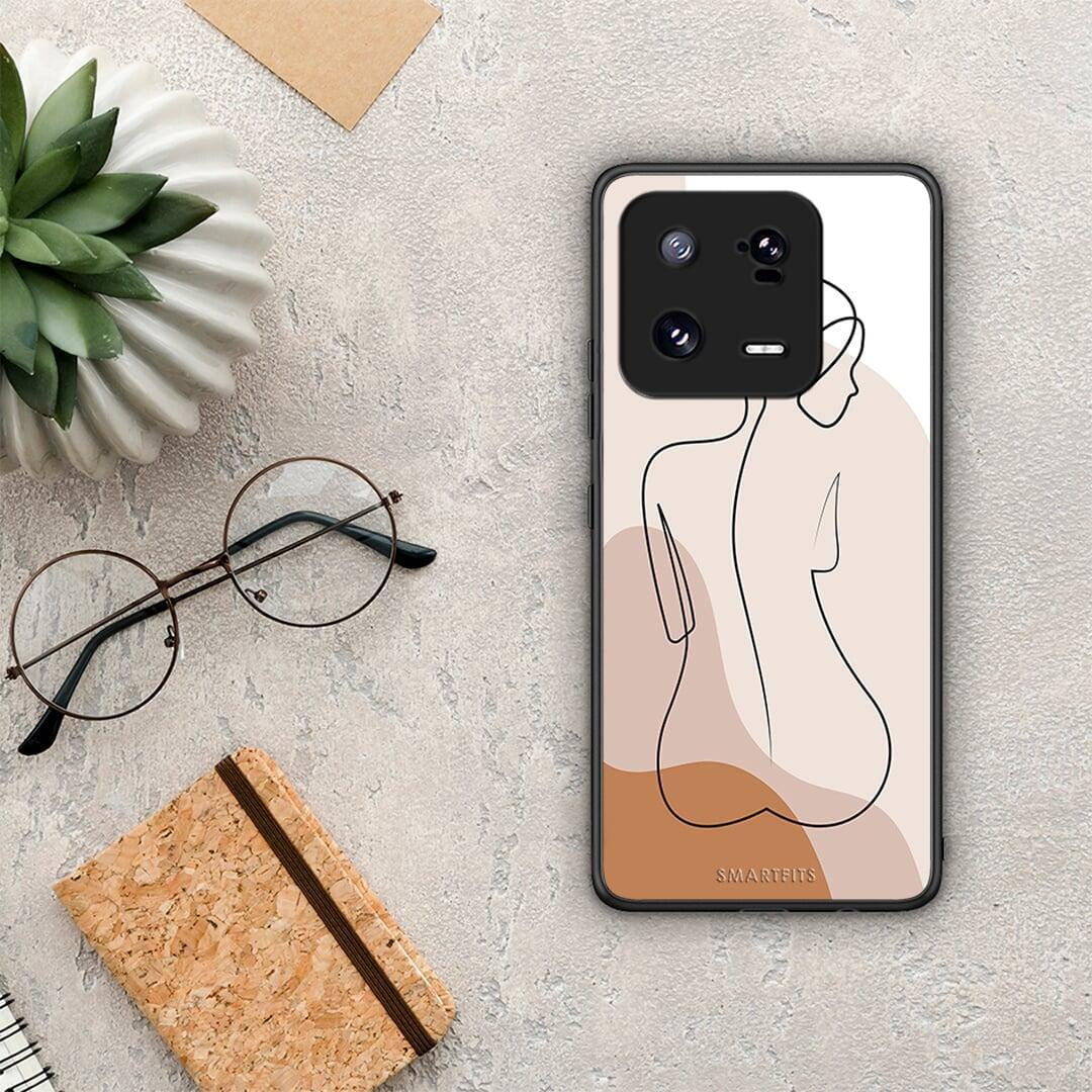 Θήκη Xiaomi 13 Pro LineArt Woman από τη Smartfits με σχέδιο στο πίσω μέρος και μαύρο περίβλημα | Xiaomi 13 Pro LineArt Woman Case with Colorful Back and Black Bezels
