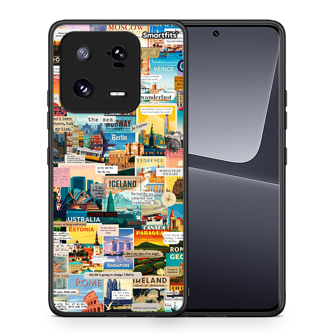 Θήκη Xiaomi 13 Live To Travel από τη Smartfits με σχέδιο στο πίσω μέρος και μαύρο περίβλημα | Xiaomi 13 Live To Travel Case with Colorful Back and Black Bezels