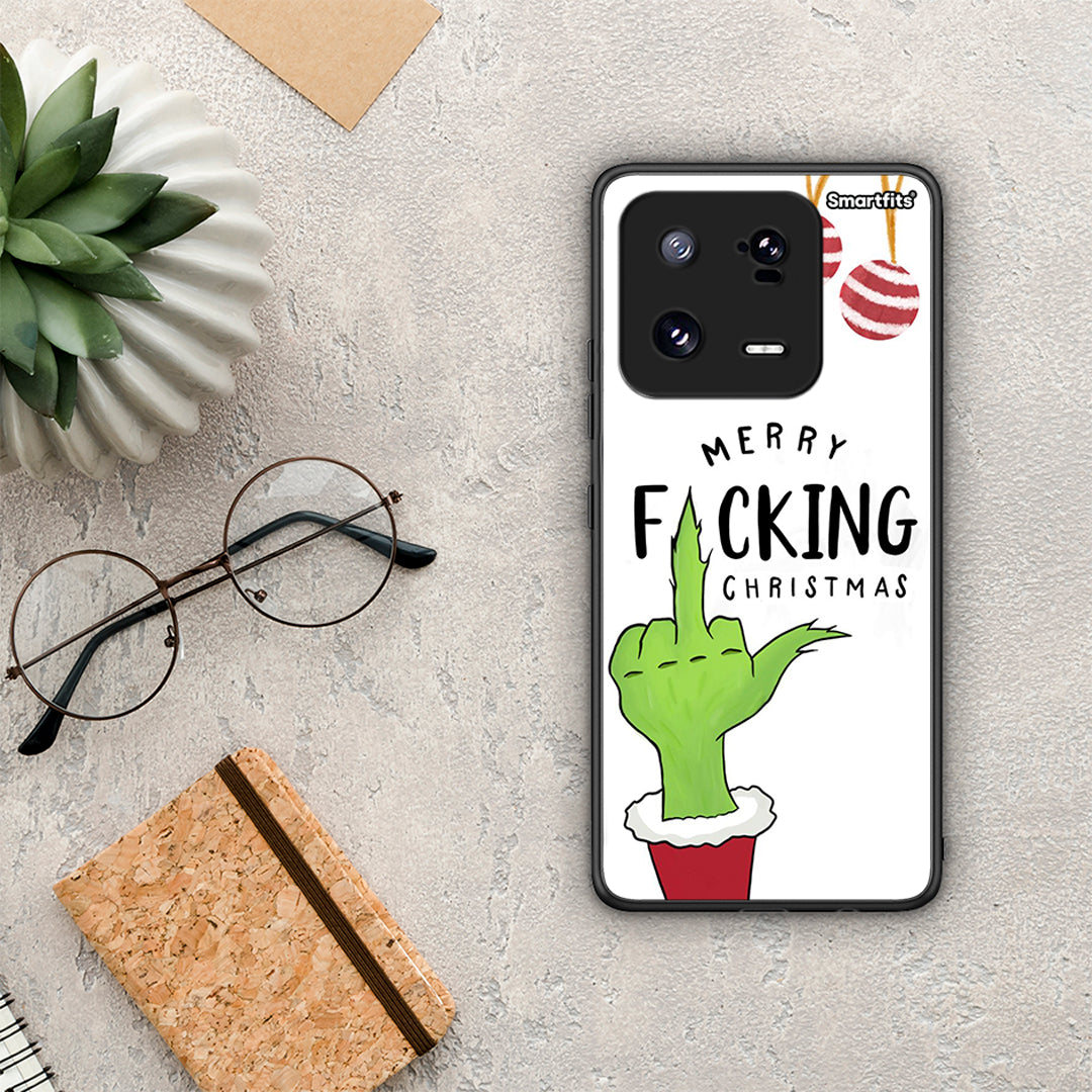 Θήκη Xiaomi 13 Pro Merry F Xmas από τη Smartfits με σχέδιο στο πίσω μέρος και μαύρο περίβλημα | Xiaomi 13 Pro Merry F Xmas Case with Colorful Back and Black Bezels