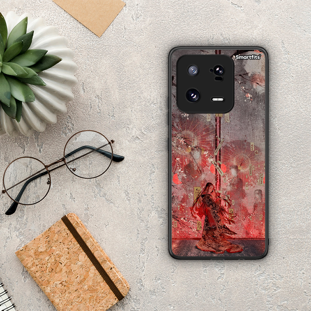 Θήκη Xiaomi 13 Pro Nezuko Kamado από τη Smartfits με σχέδιο στο πίσω μέρος και μαύρο περίβλημα | Xiaomi 13 Pro Nezuko Kamado Case with Colorful Back and Black Bezels