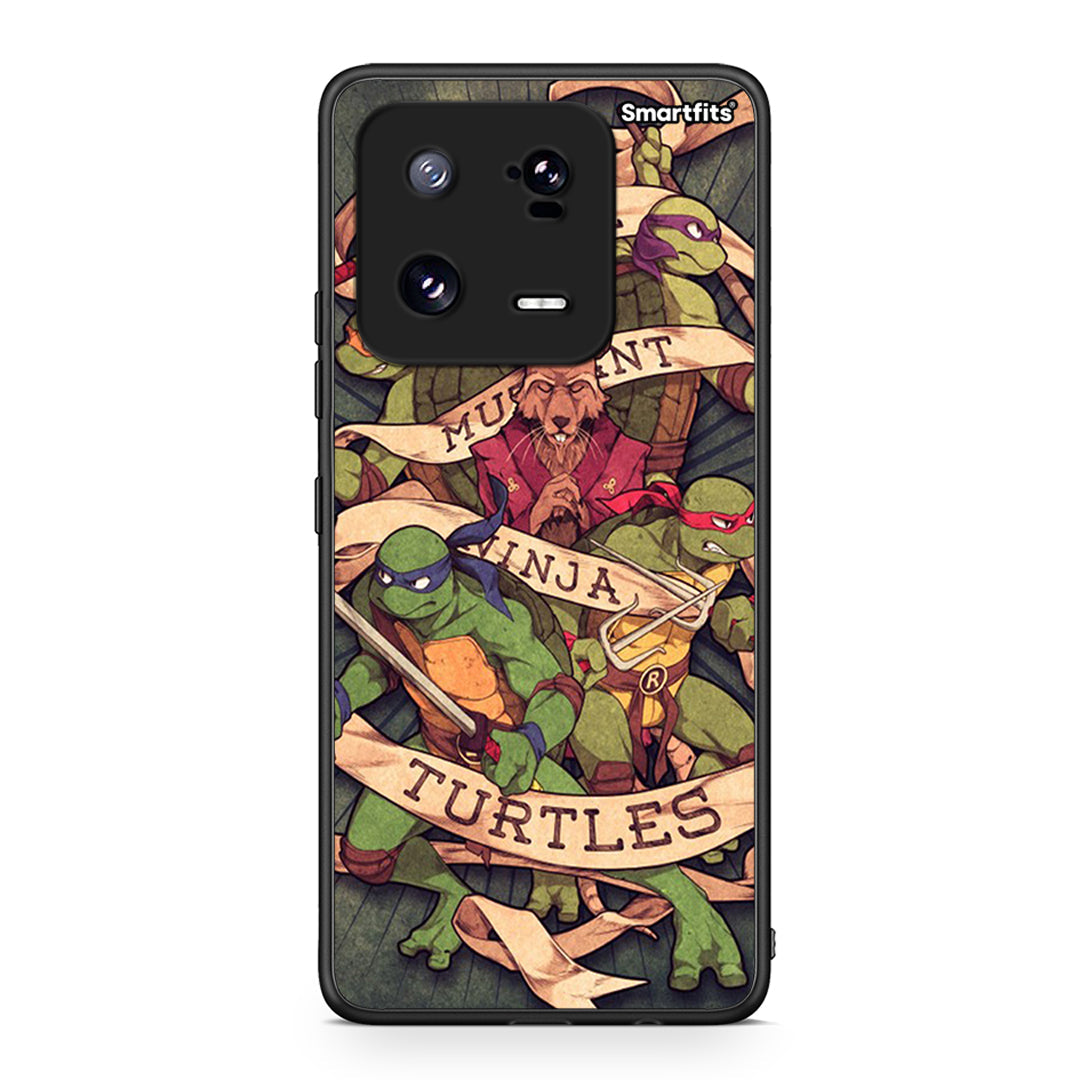 Θήκη Xiaomi 13 Ninja Turtles από τη Smartfits με σχέδιο στο πίσω μέρος και μαύρο περίβλημα | Xiaomi 13 Ninja Turtles Case with Colorful Back and Black Bezels