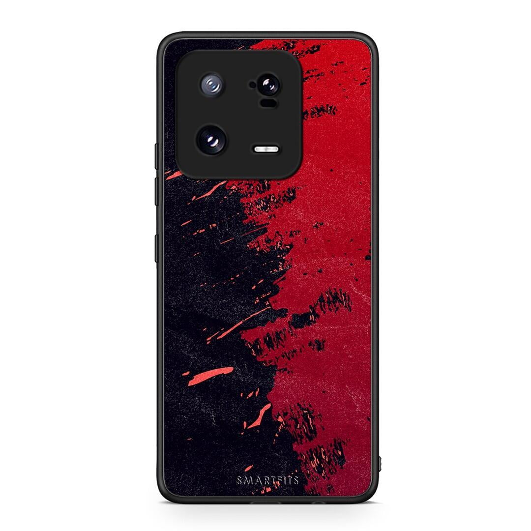 Θήκη Xiaomi 13 Red Paint από τη Smartfits με σχέδιο στο πίσω μέρος και μαύρο περίβλημα | Xiaomi 13 Red Paint Case with Colorful Back and Black Bezels
