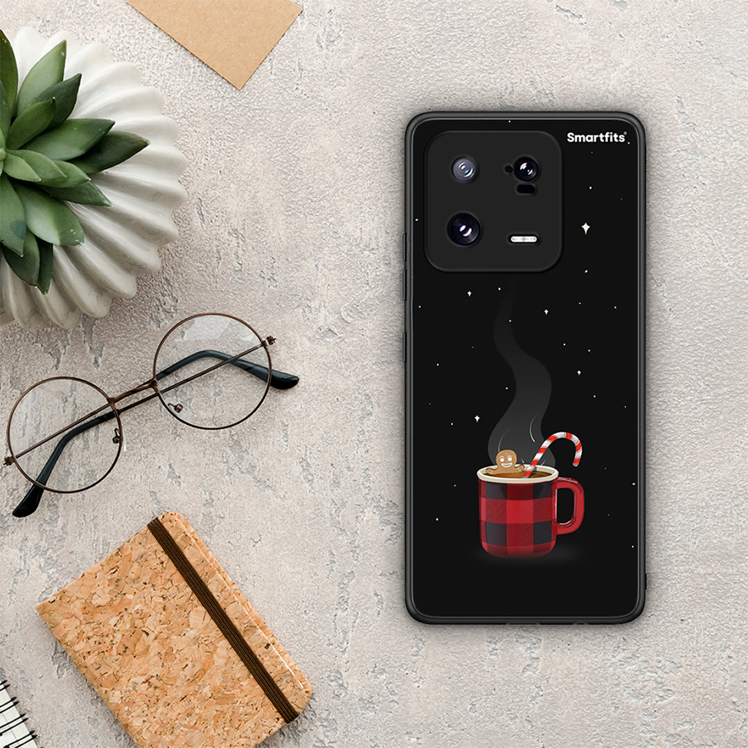 Θήκη Xiaomi 13 Xmas Bathing από τη Smartfits με σχέδιο στο πίσω μέρος και μαύρο περίβλημα | Xiaomi 13 Xmas Bathing Case with Colorful Back and Black Bezels