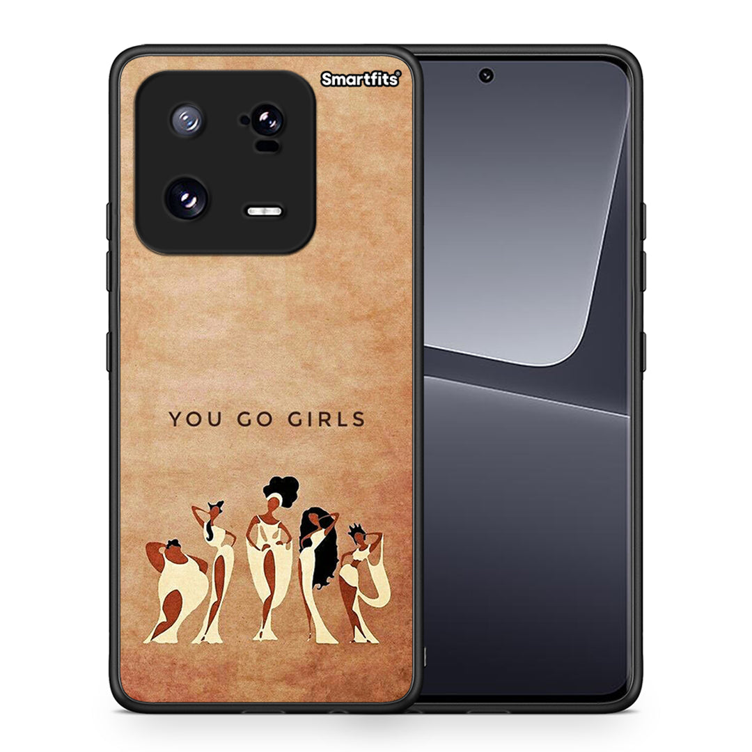 Θήκη Xiaomi 13 You Go Girl από τη Smartfits με σχέδιο στο πίσω μέρος και μαύρο περίβλημα | Xiaomi 13 You Go Girl Case with Colorful Back and Black Bezels