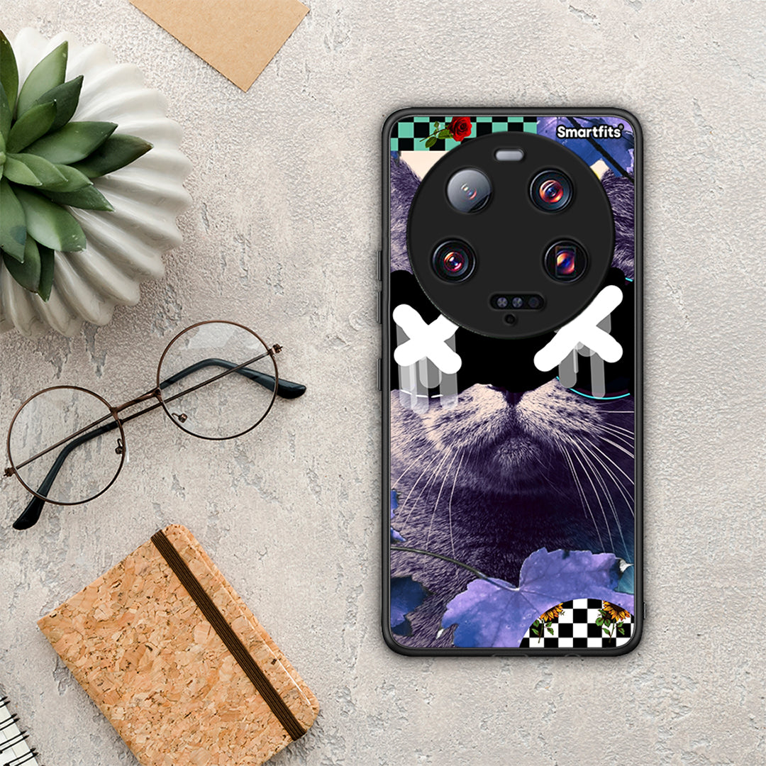 Θήκη Xiaomi 13 Ultra Cat Collage από τη Smartfits με σχέδιο στο πίσω μέρος και μαύρο περίβλημα | Xiaomi 13 Ultra Cat Collage Case with Colorful Back and Black Bezels