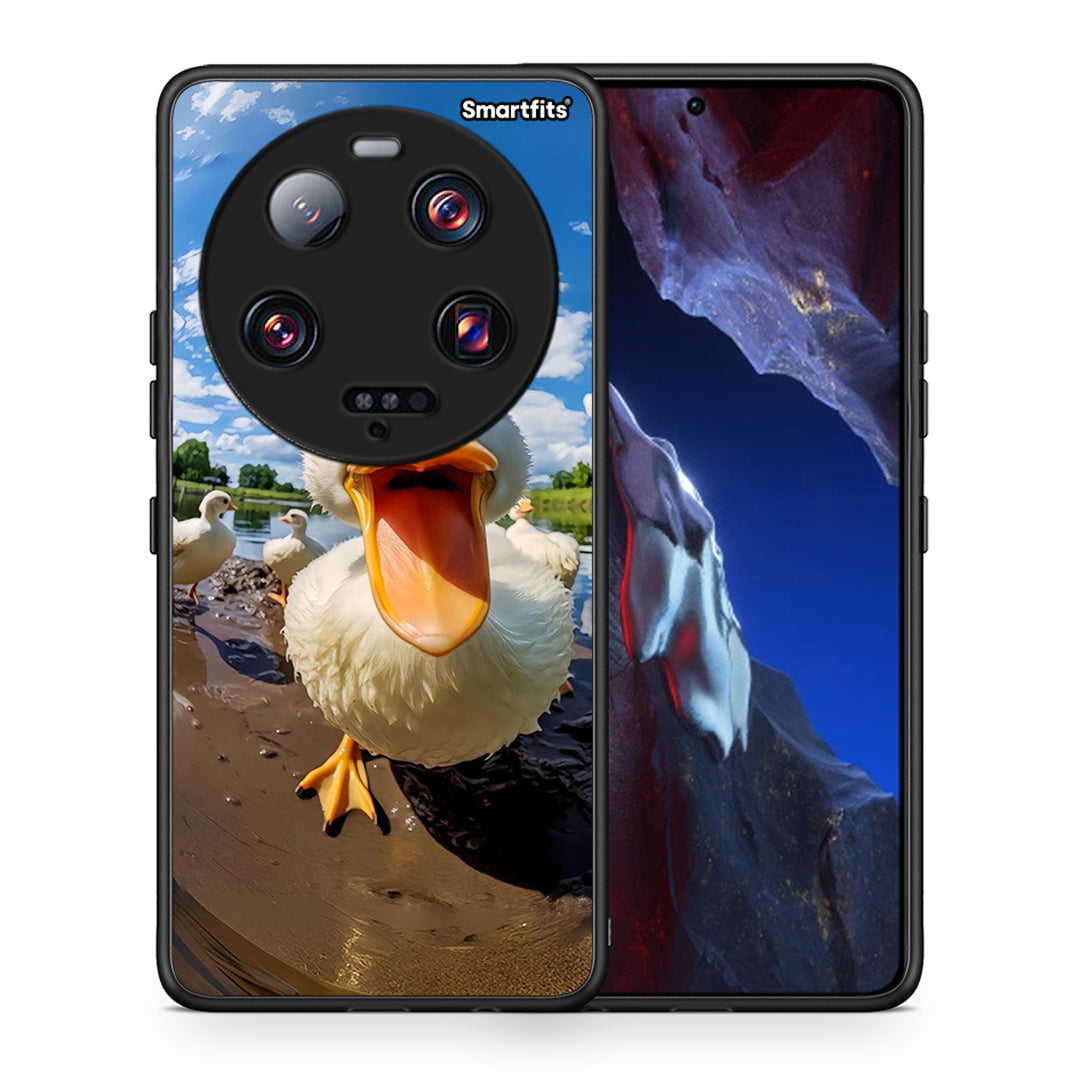 Θήκη Xiaomi 13 Ultra Duck Face από τη Smartfits με σχέδιο στο πίσω μέρος και μαύρο περίβλημα | Xiaomi 13 Ultra Duck Face Case with Colorful Back and Black Bezels