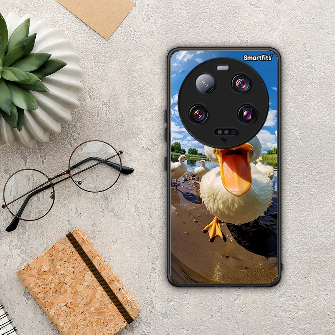 Θήκη Xiaomi 13 Ultra Duck Face από τη Smartfits με σχέδιο στο πίσω μέρος και μαύρο περίβλημα | Xiaomi 13 Ultra Duck Face Case with Colorful Back and Black Bezels