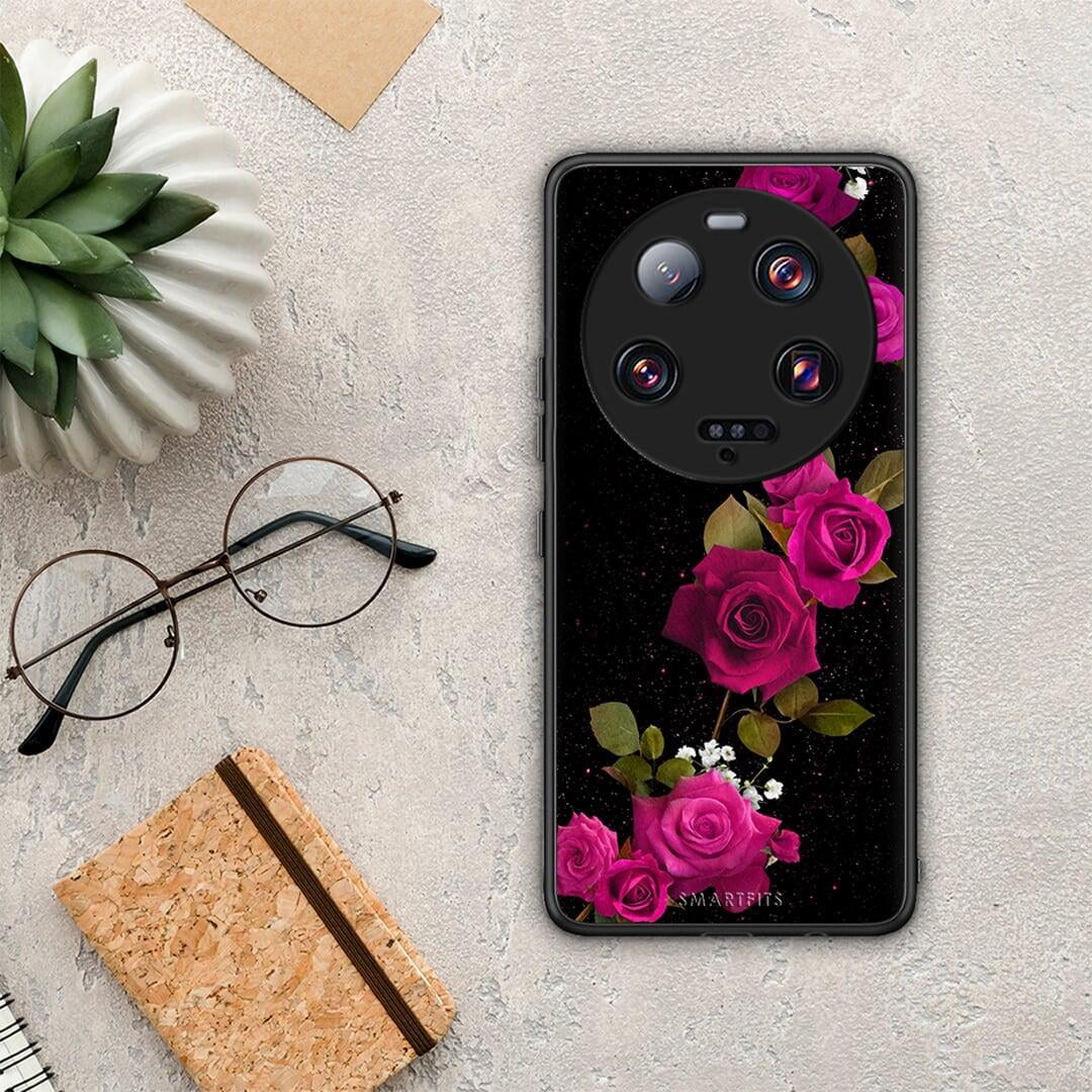 Θήκη Xiaomi 13 Ultra Flower Red Roses από τη Smartfits με σχέδιο στο πίσω μέρος και μαύρο περίβλημα | Xiaomi 13 Ultra Flower Red Roses Case with Colorful Back and Black Bezels